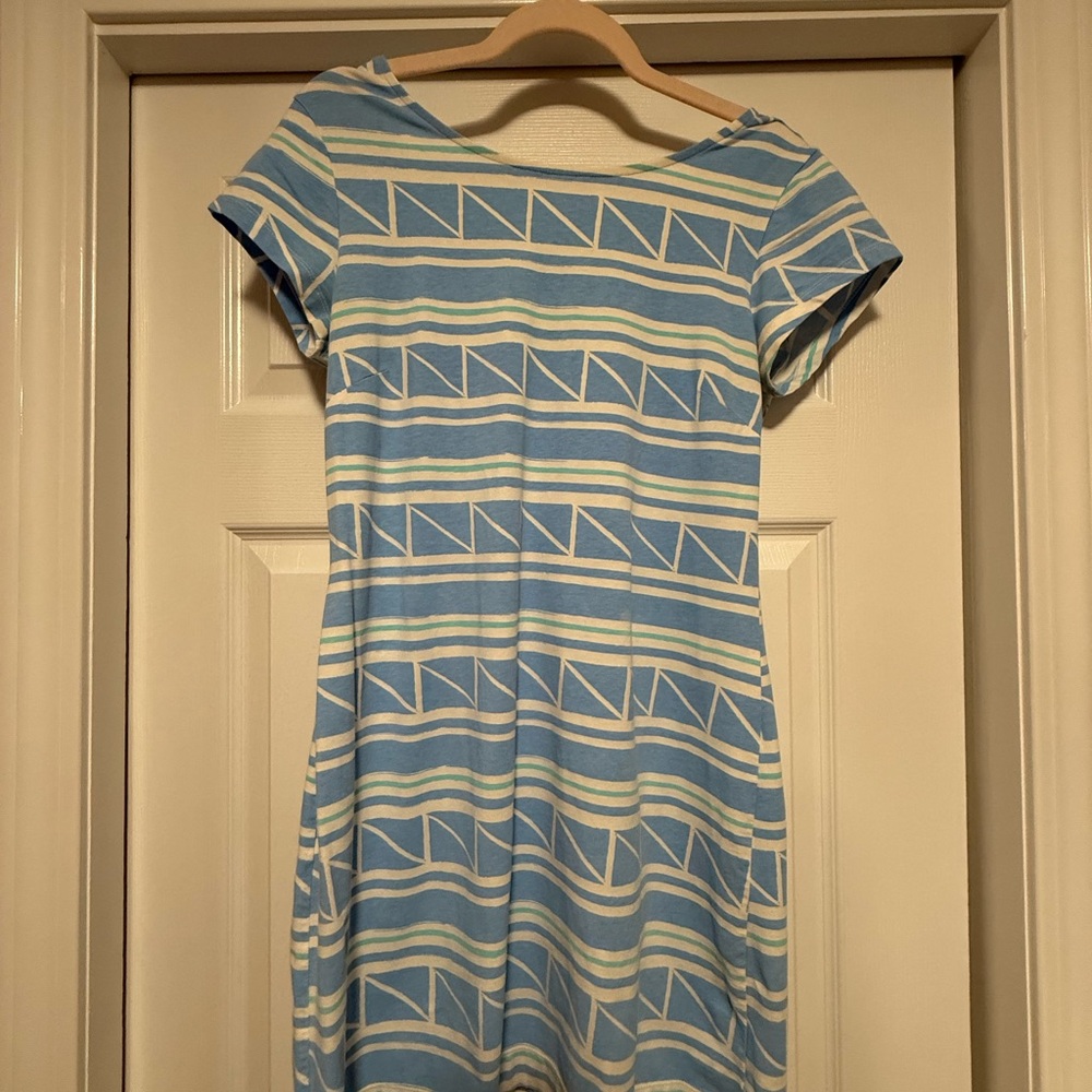 MAHI GOLD Blue and White Bateau Neck Sundress